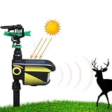 CHGGE Wasserspray Tierabwehr, Solargarten Wasserdichter Zeitsensor Vogelabwehr/Automatische BlumenbewäSserung, Entfernung: 1-10m, 120° Sensor + 360° Rotierender W