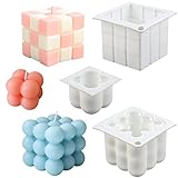 Wodasi Antihaft Bubble Candle silikonform, 3 Stück Kerzen Silikonform 3D zum Gießen, Bubble Cube Ball Harz Kerze, DIY Kerzenform Backwerkzeuge für Seife, Pudding,
