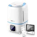 InnoBeta Luftbefeuchter Fountain 3,0L, Ultraschall Raumbefeuchter für Baby Schlafzimmer Kinderzimmer Wohnzimmer Pflanzen, Humidifier mit Hygrometer, Timer, Fernbedienung (Filter Separat Erhältlich)