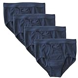 HERMKO 3240 4er Pack Herren Slip mit Eingriff und Weichbund ('Classic Art' - Weitere Farben) Bio-Baumwolle, Größe:D 6 = EU L, Farbe:M