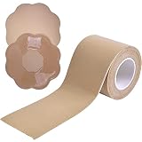 Mikihat 1 Stück BH Tape, Brust Tape, Tape Brust, Brust Lift Tapes Up, Bra Tape, Push Up Tape, Unsichtbarer Busen Tape, Bruststraffungsband, Brustband mit 1 Paar Klebe BH, für A-E Tasse, Hautfarb