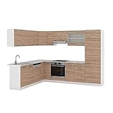 Vicco KÜCHENZEILE R-LINE ECKKÜCHE Winkel KÜCHE EINBAUKÜCHE Sonoma E