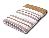 JOWOLLINA Leinen Tischdecke Allrounder Überwurf Provence (Stripe Senf, 140x300 cm)