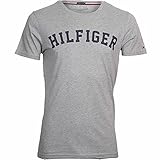 Tommy Hilfiger Herren T-Shirt SS Tee Logo, Grau (Grey Heather 004), Larg