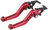 1 Paar Motorrad Hebel Bremsgriff Universal Aluminium Bremshebel Griff Doppelscheibe(Rot)