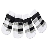 ZIFEIPET Hundesocken Anti Rutsch Haustier Pfotenschutz Weiche verstellbare Socken für Hunde mit Riemen Hundestiefel Socken Pfote Stop Leck