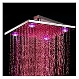 Annie Tropfenform-Schiff Fabrik 30,48 cm chrom Messing Quadratische LED Regendusche (ohne Brausearm)