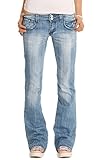 bestyledberlin Damen Jeanshosen, Hüftige Regular Fit Jeans, Basic Boot-Cut Jeans j06x 38/M