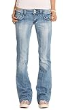 bestyledberlin Damen Jeanshosen, Hüftige Regular Fit Jeans, Basic Boot-Cut Jeans j06x 38/M