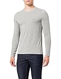 Tommy Hilfiger Herren Stretch Slim FIT Long Sleeve Tee T-Shirt, Hellgrau (Light Grey Heather), XL