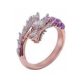 Huan Huan Neutraler Unisex-Wasserhahn Drache Metall Zinklegierung Öffnungsring für Damen Herren Schmuck (Metallfarbe: Rotgold, Ringgröße: 10)
