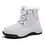 HNMS Damen Schneestiefel Winterstiefel Warm Stiefeletten Kurze Stiefel Vollpelz Gefüttert Anti-Rutsch Arbeit Wandern Wandern Outdoor,EU 38 W