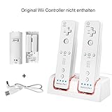 TechKen Ladegerät Set für Wii Fernbedienung,Ladestation für Wii Remote Docking Aufladestation mit 2 x 2800mAh Akku für 2 STK C