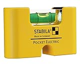 STABILA 17775 Wasserwaage Pocket Electric, 7 cm, mit Seltenerd-Magnetsystem, Gelb