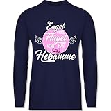 Shirtracer Beruf und Job Geschenke - Engel ohne Flügel nennt Man Hebamme - rosa - L - Navy Blau - Hebamme - BCTU005 - Herren Lang