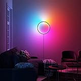 QJUZO LED Wandleuchte Innen RGB Moderne Wandlampe mit Fernbedienung Dimmbar Ring Wandbeleuchtung mit Stecker EU und Kabel 2m für Kinderzimmer Wohnzimmer Schalfzimmer 20W