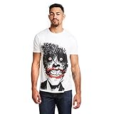 DC Comics Herren Joker Eyes T-Shirt, weiß, S