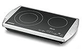 ROMMELSBACHER Doppelkochplatte CT 3403/TC – Made in Germany, Schott Ceran Kochfläche, 2 Kochzonen, energiesparend, kurze Aufheizzeit, 9 Leistungsstufen, Touch Control, Überhitzungsschutz, E