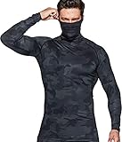 TSLA Herren Cool Dry Fit Langarm-Kompressionshemden, Athletic Workout Shirt, Active Sports Base Layer T-Shirt, Mut14 1pack - Woodland Black, XL