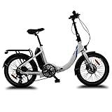 URBANBIKER 20“ E-Bike KLAPPRAD ELEKTROFAHRRAD FALTRAD Mini Modell, 250 W Motor, 36V 14AH 504WH AKKU, WEIß