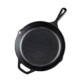 10Zoll(26CM)Gusseisern Kein Beschichtungs Non Stick Pfanne für Gewürz,Pizza,Spaghetti,Bratsteaks, Apfelkuchen.Verwenden Sie in Grills,Öfen,Induktionskocher,Backofen.Gusspfanne/Gusseisenpfanne/S