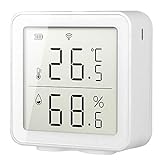 Hbaebdoo WiFi Temperatur Feuchtigkeits Monitor Drahtloses Indoor Hygrometer Thermometer, Funktioniert mit Alexa H