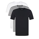 Hugo Boss 3er Pack O Neck S 999 Rundhals Ausschnitt T Shirts weiss graumeliert, Farbmix Weiss, Grau, Schwarz, S(4)48