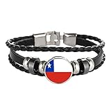 Armband im Nationalflaggen-Stil, kreatives Chile, Reise-Souvenir, Geschenk, personalisiertes gewebtes Armband, Zubehör für Damen und H