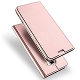 Conie EF28765 Electroplated Flip Case Kompatibel mit Samsung Galaxy A5 2017 (A520), PU Leder Hülle Flip Wallet Cover Kartenfächer Standfunktion Magnetisch für Galaxy A5 2017 (A520) Etui Roseg