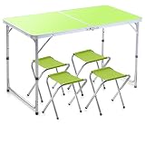 Heimbüro Computertisch Stetige Aluminiumlegierungs-kampierende Tabelle im Freien und Schemel, höhenverstellbare tragbare Grill-Tabellen, kreativer wasserdichter faltender Reise-Koffer-Tisch,