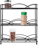 NUOCHEN Küchen-Gewürzregal Metall Schrank Regal Küche Organizer 3 Etagen Stehend Gewürzhalter Regalhalter for Heimküche Arbeitsplatte Lagerung