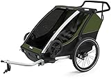 Thule, Chariot Cab 2 Trailer Kinderwagen Aluminium Unisex Adult, Aluminium/Cypress Grü