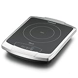 ROMMELSBACHER Einzelkochplatte CT 2203/TC – Made in Germany, Schott Ceran Kochfläche, 2-Kreis Heizelement, energiesparend, kurze Aufheizzeit, 9 Leistungsstufen, Touch Control, Edelstahl, 2200 W
