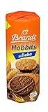 Brandt Hobbits Schoko, 265 g Packung - kerniger Vollkornkeks mit Haferflocken und Schokolade- knackiges Gebäck für die ganze Familie - in praktischer Kek