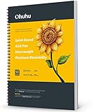 Ohuhu Zeichenblock A3, 420x297mm, Skizzenbuch Spiralbindung Marker Papier, 120LB/200GSM Schwere Glatte Zeichenpapiere 48 Blatt/96 Seiten, Skizzenbuch A3 Speziell für Alkohol Mark