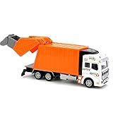 Müllwagen Spielzeug Modell Spielzeug Den Guss Ziehen Rückwärts Hygiene LKW Car Bin Lastwagen Spielzeug Legierung Müll Abfall Transport Mit Mülleimer Mülleimer Orang