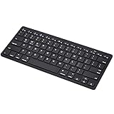 CNGY Ultradünne kabellose Computer-Tastatur, Mini-Gaming-Tastatur, 3.0 Bluetooth-Technologie, für Tablet/Handy, universal, schwarz (schwarz)