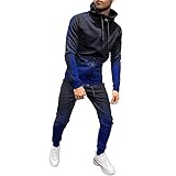 BGTKHKS Jogginganzug Herren Teenager Trainingsanzug,Mode Sweathose Hoodie Männer Sportanzug Solid Freizeitanzug Sweatjacke mit Kapuze Hoodie Sporthose Set Jogging Anzug Trainings Suit Jogging