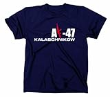 AK-47 Kalaschnikow Gamer T-Shirt, Navy, XL