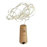 LED Girlande Solar Weinflaschenbeleuchtung Solar Kork Lichterkette Weihnachtslicht Weiß B