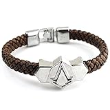 Carry stone Assassins Creed Pu Leder u0026 Legierung Armband Braunes Armband Langlebig und Nü