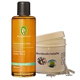 Primavera Saunaaufguss Lemongras Zeder 100 ml und Mentholkristalle pharmazeutisch geprüft 50 g