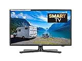 Reflexion 22 Zoll Smart Fernseher Widescreen (55 cm), für Wohnmobile mit DVB-T2 HD, Triple Tuner, Android, 12 /24 Volt, mit 12 V Adapter und DVB-T