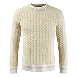 QWERD Herren Strickpullover Pullover mit Rundkragen Feinstrickpullover Männer Pulli für Winter Slim Fit Langarm Crew Neck Farbblock Herrenpullover Longsleeve Sweatshirt Sweater Business F