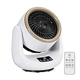 USMEI Tragbare elektrische Raumheizung,Heizventilator-Kombination mit Fernbedienung,Mini-Lüfterheizung Home Heizung,Cooler und Warmer Luftzirkulationsventilator for den Innenbereich,Desktop,Bü