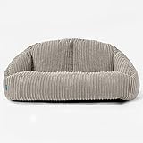 Lounge Pug - Sitzsack Sofa für Kinder mit Hocker - Cord Nerzfarben - Bubble - Kinder S