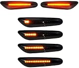 LuliKa LED Seitenblinker 2er Pack 16 LED Dynamische Blinkleuchte Blinker Schwarz Smoke Passgenau für E90 E91 E92 E60 E82 E46 SB10