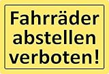 Metall Schild 20x30cm Fahrräder abstellen verboten Warnschild Tin Sig