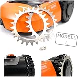 BEOS® PREMIUM EDELSTAHL Spikes für Modell Worx L -Poliert -Gesenkte Schraubenlöcher-Entgratet- 12x Edelstahl Schrauben- Traktionsverbesserung für Mähroboter – Rasenmäher Roboter Radgröße 225