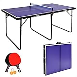 WIN.MAX Tischtennisplatte Midsize, Klappbare Tischtennistisch mit Netz, 2021 Neu TT-Platte für I